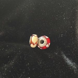 Pandora red charms set of 2
